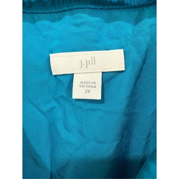 J. Jill Color Block Tier Maxi Tank Dress Blue Green Rayon Pockets Sz 2X - Picture 4 of 9